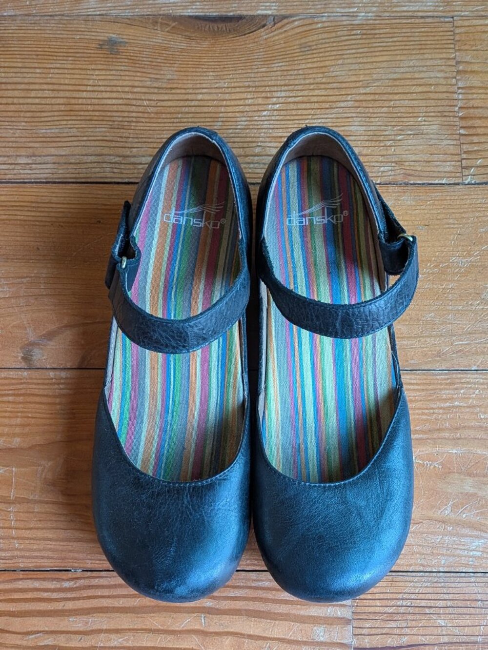Dansko Black Leather Mary Jane Clogs- Size 40 (US 9.5-10)